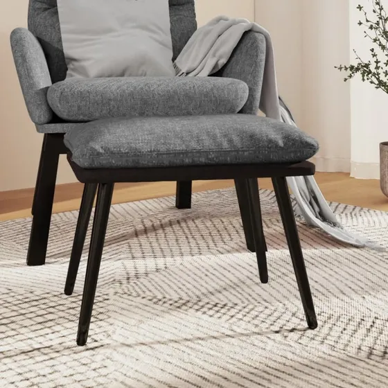 vidaXL Fodskammel 45x29,5x35 cm Lysegrå Stof & Kunstlæder