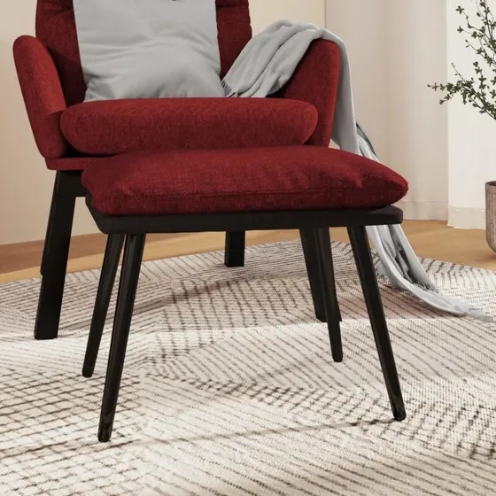 vidaXL fodskammel 45x29,5x35 cm vinrød stof og kunstlæder