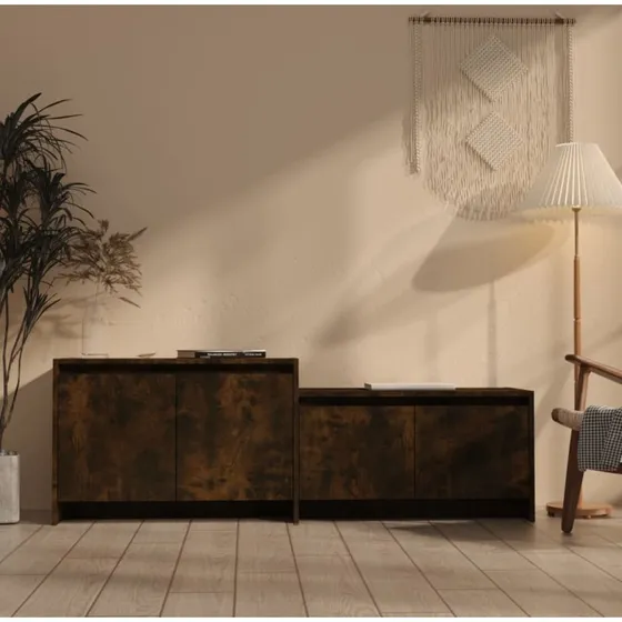 vidaXL tv-bord 146,5x35x50 cm røget egetræ