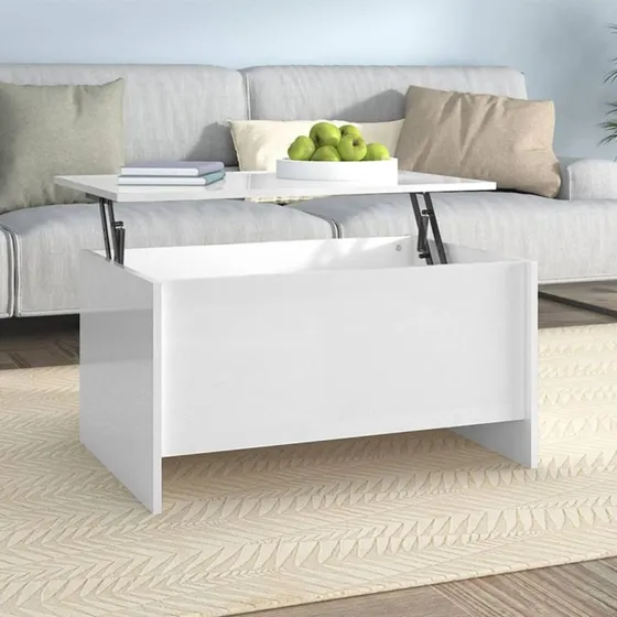 vidaXL sofabord 80x55,5x41,5 cm hvid højglans med løftetop