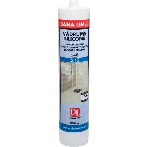 Dana Lim 512 Vådrumssilicone 300 ml, hvid