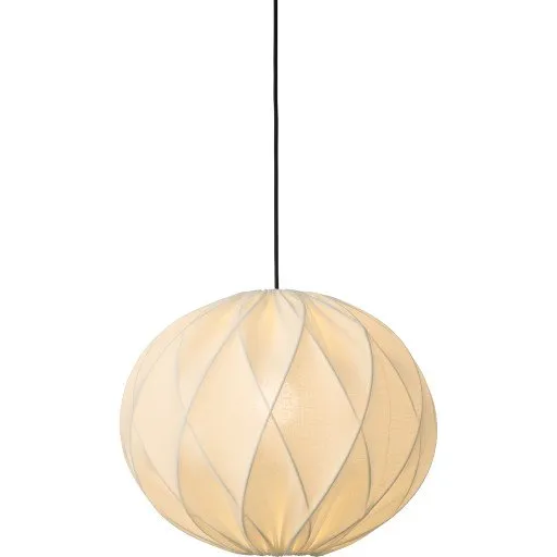 Nielsen Light Jasmin pendel, sort ledning, hvid, 40 cm