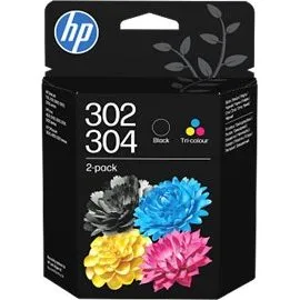 HP 302/304 Tri-color/Black Ink Cartridge 2-Pk