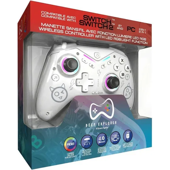 Deep Explorer Spark Trådløs Controller, Hvid (Switch / Switch 2)