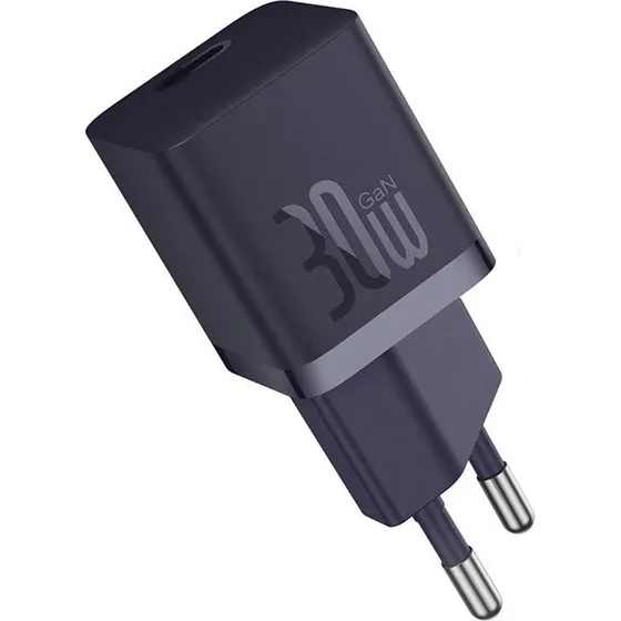 Baseus GaN5 30W USB-C Lilla Vægoplader