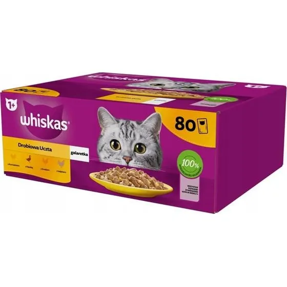 Whiskas Adult Fjerkræmad i Gelé 80x85g