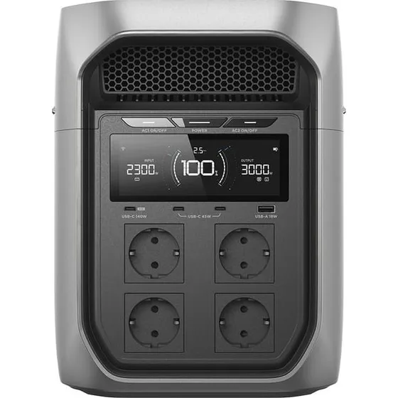 EcoFlow DELTA 3 Max Plus 2048Wh, Sort/Grå