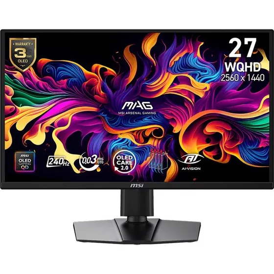 MSI MAG 272QP X24 27" QD-OLED 240Hz 0,03ms Sort