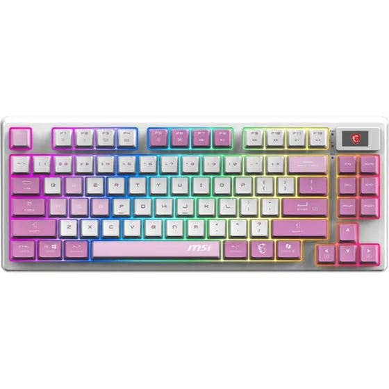 MSI Forge GK600 TKL Wireless, mekanisk, RGB, violet/lyserød/hvid