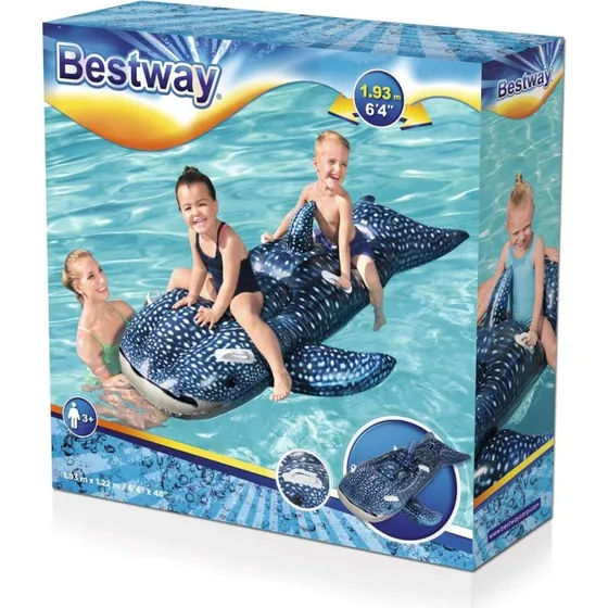 Whaletastic Wonders Hvalhaj Ride-On Pool Float, 193 x 122 cm