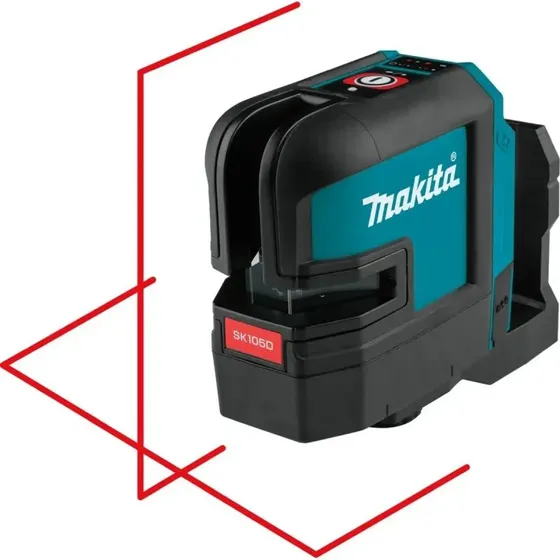 Makita SK105DZ Krydslaser Rød 12V – Selvnivellerende, 2 Lysstyrker