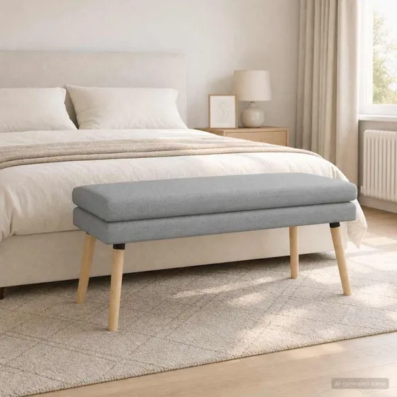 vidaXL Dobbeltlagret Bænk Lysegrå 110 x 40 x 47 cm