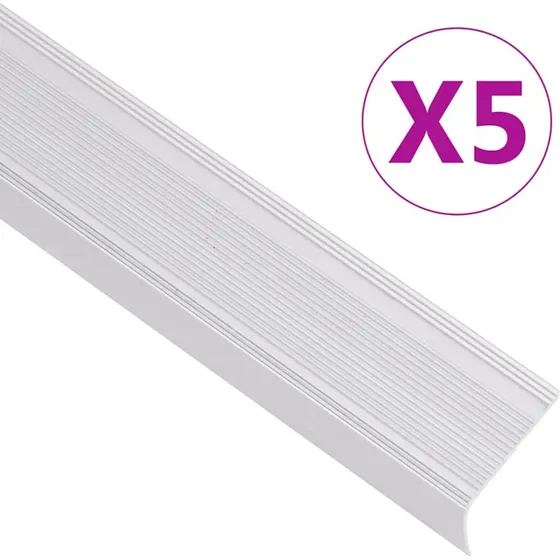 vidaXL Trappelister L-facon 100 cm, 5 stk., aluminium, sølv
