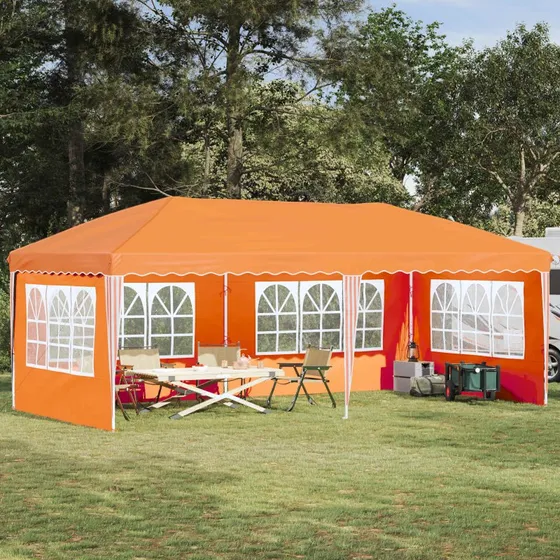 vidaXL Pop-up Festtelt 575x289x245 cm Orange