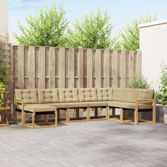 vidaXL Udendørs Sofagruppe 8 pc Hvid/Beige