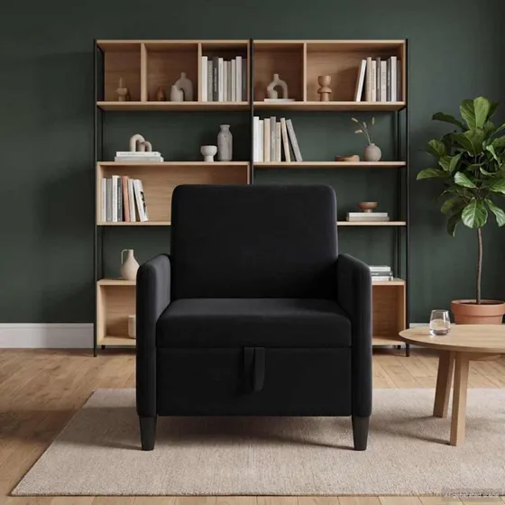 vidaXL Sofa med opbevaring, sort, 72 x 78 x 87 cm