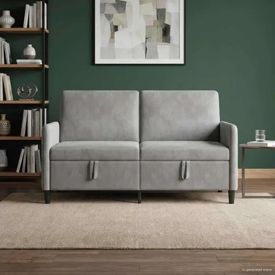 vidaXL Sofa med Opbevaring Lysegrå 152 x 78 x 87 cm