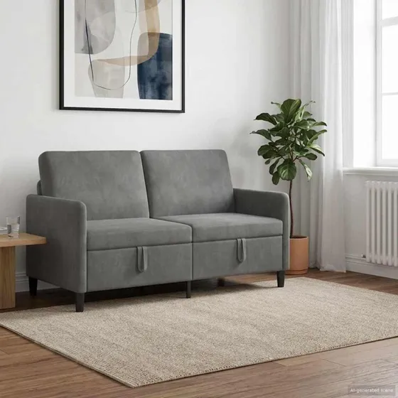 vidaXL Sofa med Opbevaring Mørkegrå 152 x 78 x 87 cm