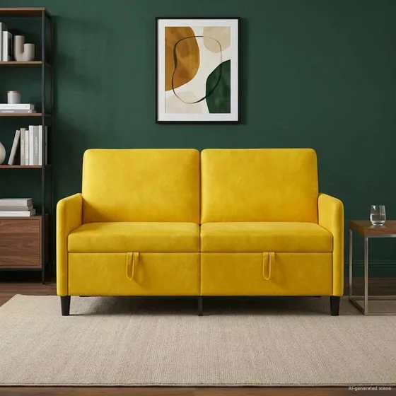 vidaXL Sofa med Opbevaring, Gul, 152 x 78 x 87 cm