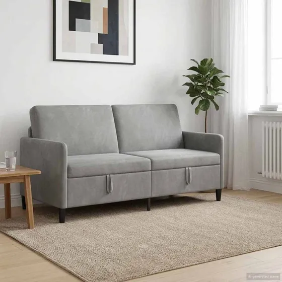 vidaXL Sofa med opbevaring Lysegrå 172 cm