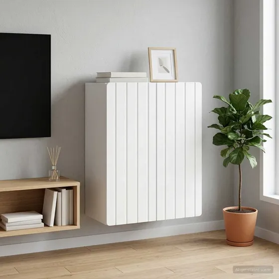 vidaXL Vægmonteret Skab Hvid 59x31x64 cm Konstrueret Træ
