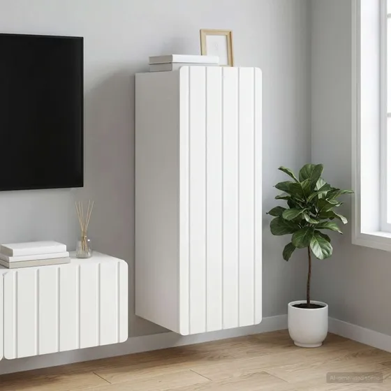 vidaXL Vægmonteret Skab Hvid 33 x 34,5 x 94 cm Konstrueret Træ