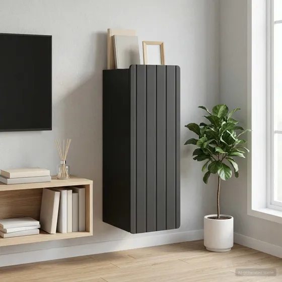 vidaXL Vægmonteret Skab Sort 33 x 34,5 x 94 cm Konstrueret Træ