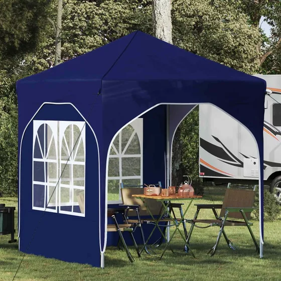 vidaXL Pop-up Festtelt 192x192x245 cm Blå med Sidevægge