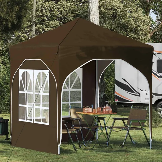 vidaXL Pop-up Festtelt 192x192x245 cm Gråbrun