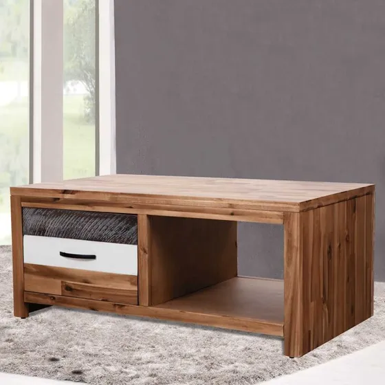 vidaXL Sofabord i Massivt Akacietræ 90 x 50 x 37,5 cm