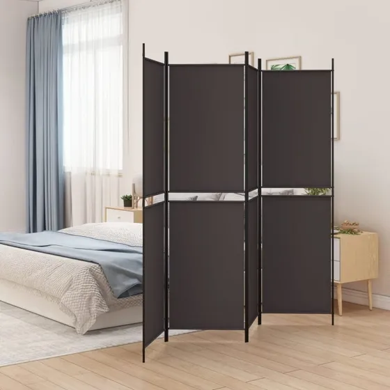 vidaXL 3-panels Rumdeler 200x200 cm Stof Brun