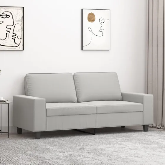 vidaXL 2-personers sofa lysegrå 140 cm mikrofiber