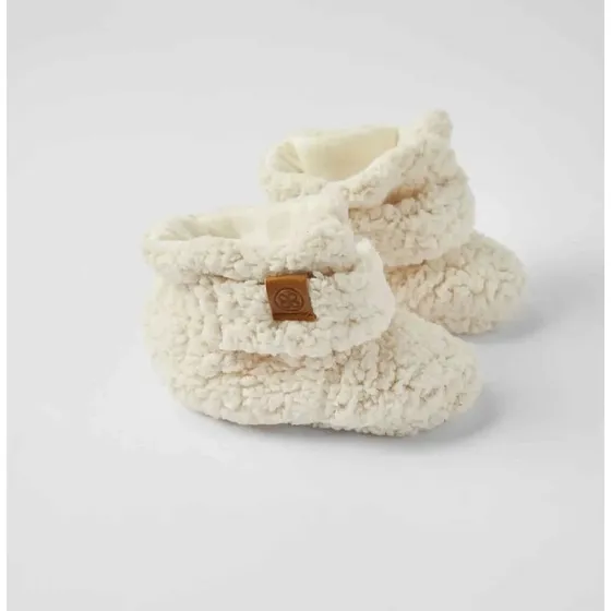 Cloby Teddy Booties Off White 0-6m