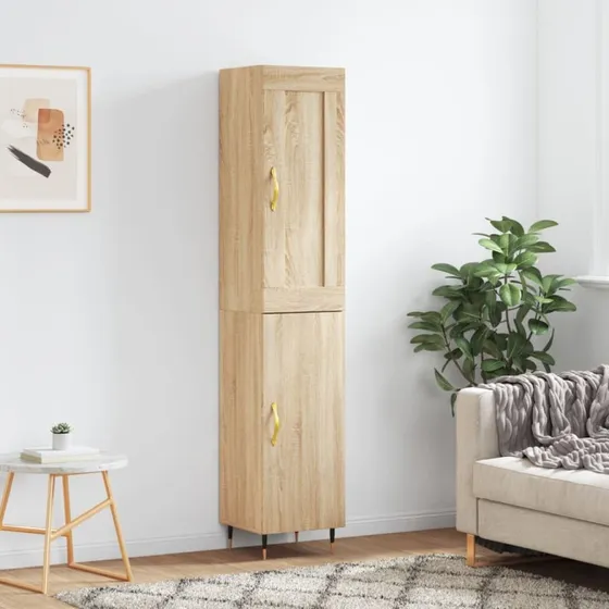 vidaXL Skab 34,5x34x180 cm Konstrueret Træ Sonoma-Eg