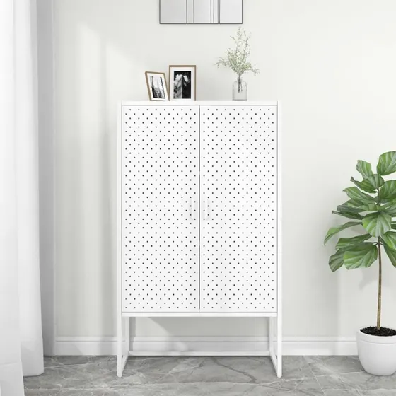 vidaXL Højskab 80x35x135 cm i stål, hvid