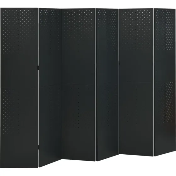 vidaXL 6-panel rumdeler 240x180 cm stål sort