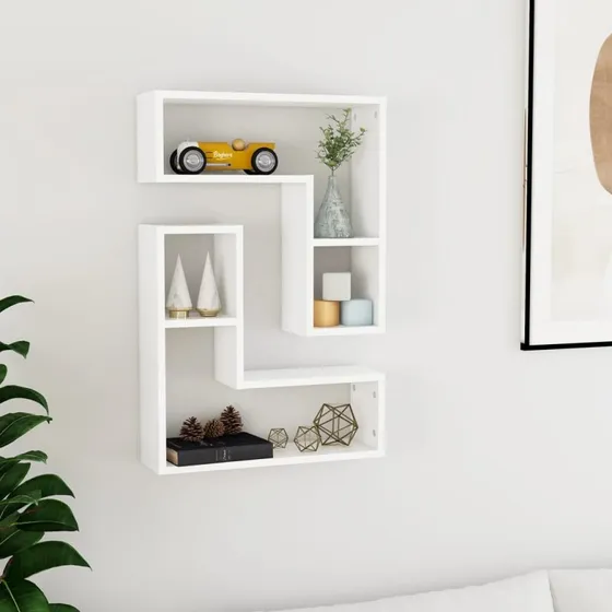 vidaXL væghylder 2 stk. 50x15x50 cm hvid konstrueret træ