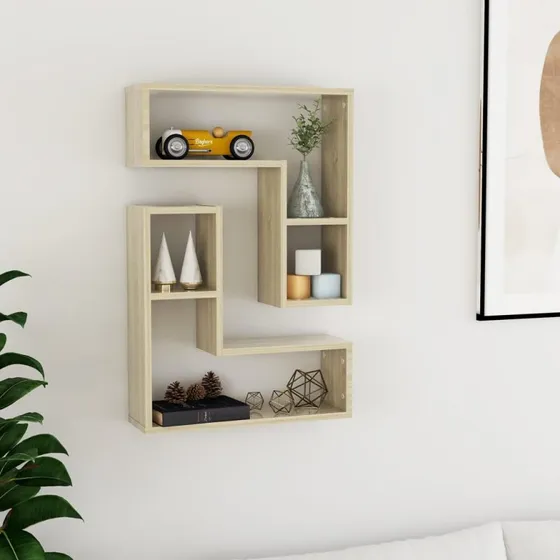 vidaXL Væghylder 2 stk. 50x15x50 cm Sonoma-eg Konstrueret Træ