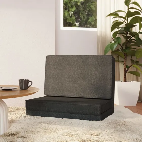 vidaXL foldbar gulvstol mørkegrå med sovefunktion