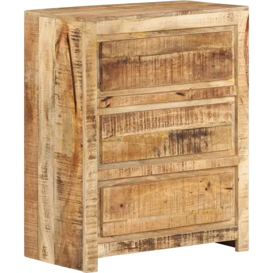 vidaXL Skuffeskab 60x33x75 cm i massivt mangotræ – 3 skuffer