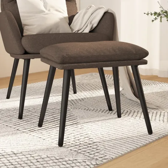 vidaXL Fodskammel 45x29,5x35 cm Gråbrun Stof
