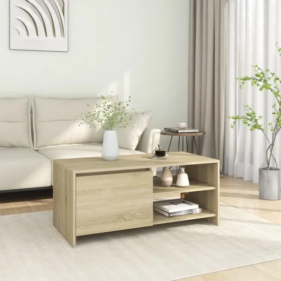vidaXL sofabord 102x50x45 cm sonoma-eg konstrueret træ
