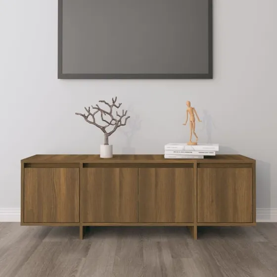 vidaXL tv-bord 120x30x40,5 cm brun egetræ konstrueret træ