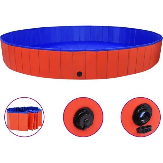 vidaXL foldbart hundebassin 300x40 cm rødt