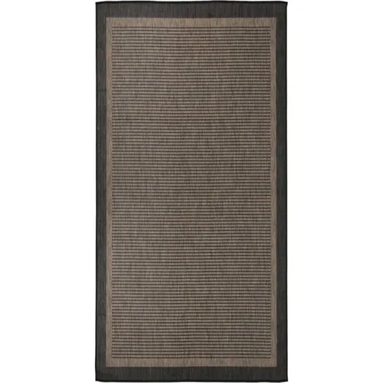 vidaXL fladvævet udendørstæppe 100x200 cm mørkebrun