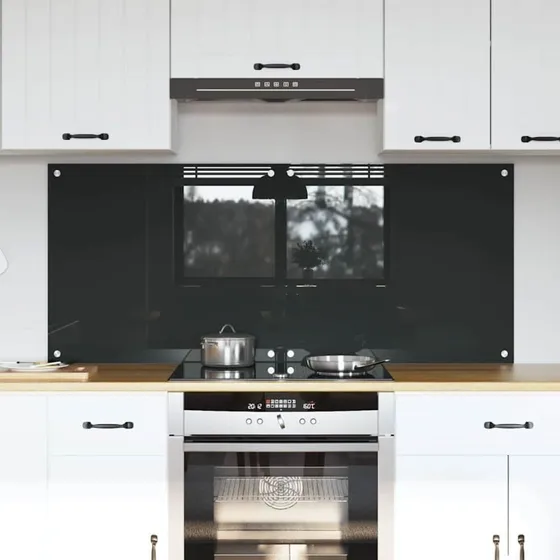 vidaXL Køkkenbacksplash 2 stk Mørkegrå 70 x 60 cm hærdet glas