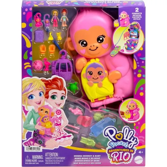Polly Pocket - Momma Monkey & Baby - Mattel