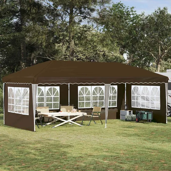 vidaXL Pop-up Festtelt 575 x 289 x 245 cm Gråbrun