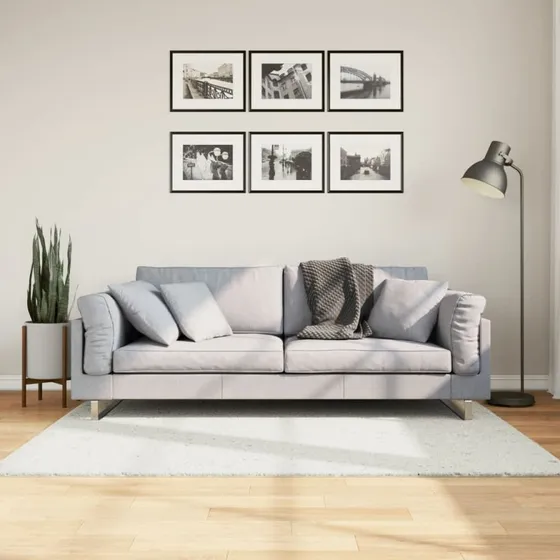 vidaXL OVIEDO gulvtæppe 120x170 cm cremefarvet, kort luv