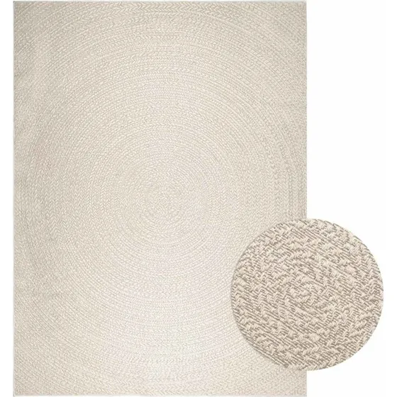 vidaXL ZIZUR gulvtæppe 240x340 cm creme jute-look inde og ude